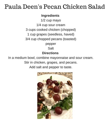 I like to refer to it as paula deen fritos and corn salad. Recipe Review; Paula Deen's Pecan Chicken Salad
