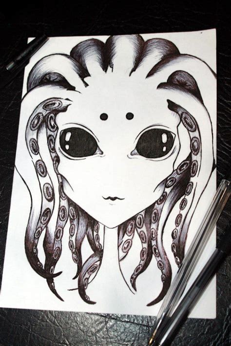 Pin By Hannah Huff On Artcrafts Alien Drawings Alien Art Drawing