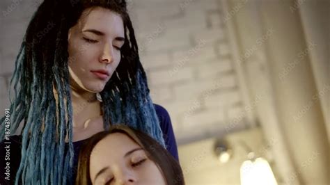 Young Girls Enjoy Each Others Touches An Informal Lesbian Touches Her