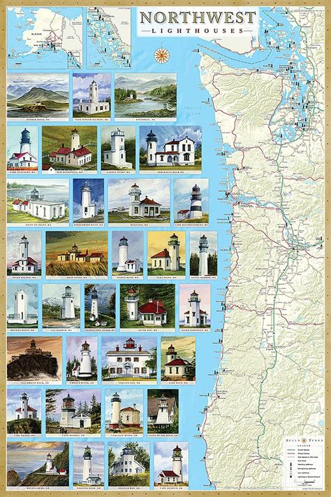 Oregon Coast Lighthouses Map United States Map