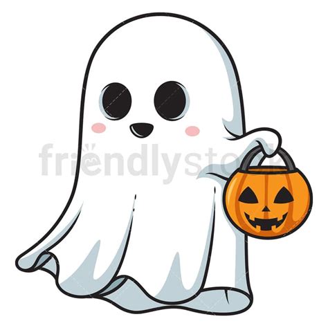 Halloween Sheet Ghost Cartoon Clipart Vector Friendlystock