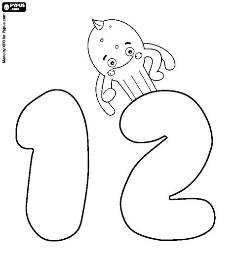 Number 12 Coloring Sheet Coloring Pages