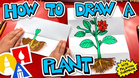 How To Draw A Plant With A Folding Surprise Art For Kids Hub
