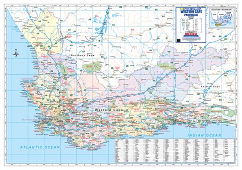 Western Cape Provincial Wall Map Detailed Wall Map Of Western Cape