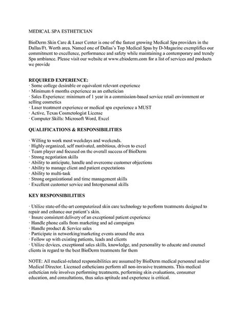 Create an impressive esthetician resume that shows the best of you! Medical Esthetician Resume Sample - http://www.jobresume ...