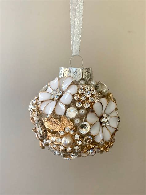 Angel Ball Shabby Chic Ornament Vintage Inspired Handmade Ornament