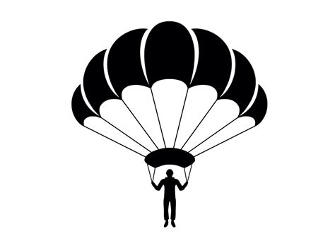 Parachutist Svg Parachuting Sky Diver Base Jump Printable Clip Art Cut