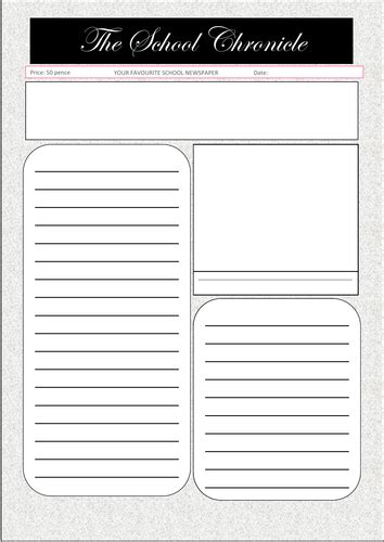 Fifty newspaper templates with images — can your children write the headline, caption and article for each one? Newspaper Template FREE | Teaching Resources
