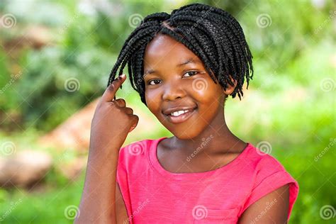 Cute African Girl Showing Braided Hair Stock Photo Image Of Girl