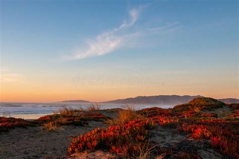 A Beautiful Coastal Sunset At Ocean Beach San Francisco Stock Image