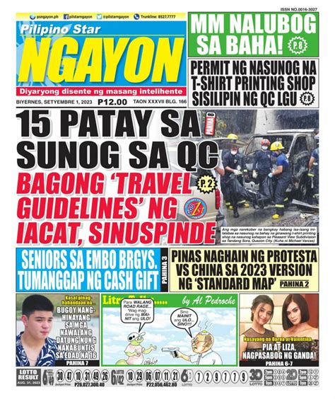 Pilipino Star Ngayon September 01 2023 Newspaper