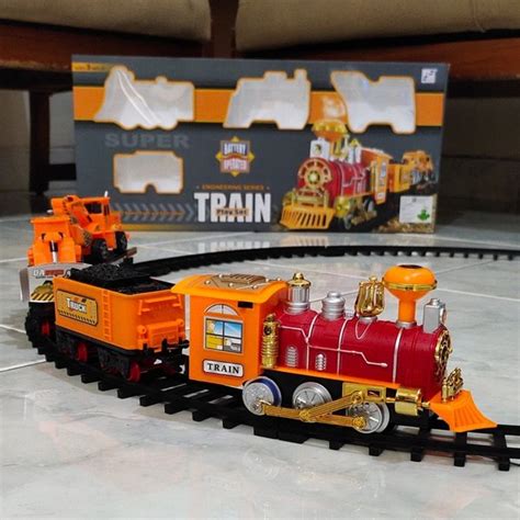 Jual Mainan Kereta Api Train Set Ukuran Besar Muatan Alat Berat Di