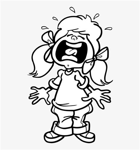 Line Drawing Of Girl Crying