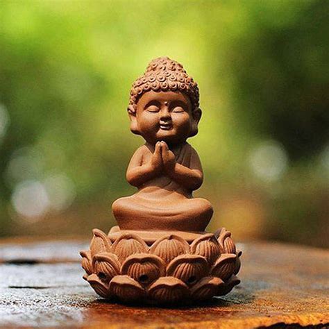 Fairy Garden Miniature Ceramic Small Buddha Sit On Lotus Etsy