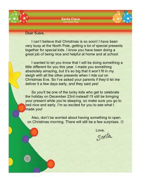 Santa Letter Early Present