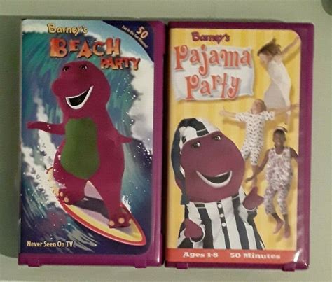 Barney Barneys Pajama Party Beach Party Barneys Vhs Videotape Lot Ebay