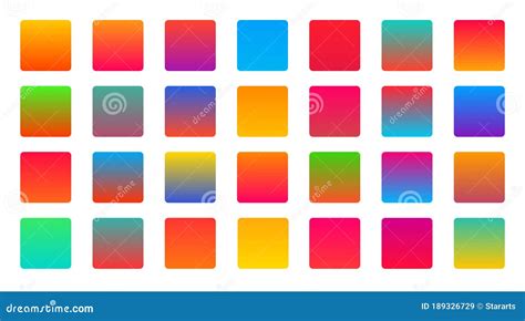 Bright Vibrant Colorful Set Of Gradients Background Stock Vector
