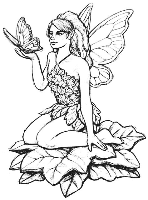 Fairy And Butterflyfrom The Gallery Myths Fairy Coloring Pages