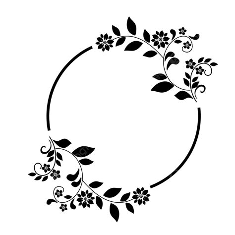 Elegant Circle Black And White Flower Decoration Elegant Circle