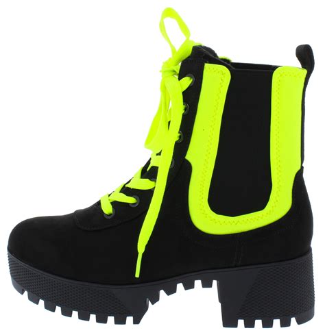 Powerful34 Black Neon Yellow Womens Boots From 1288 2988