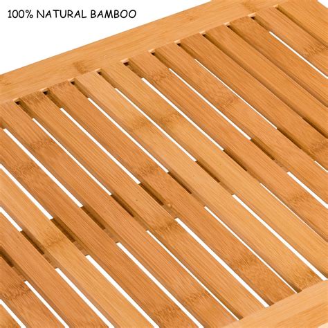 Bamboo Shower Mat Bathroom Bath Floor By Choice Products