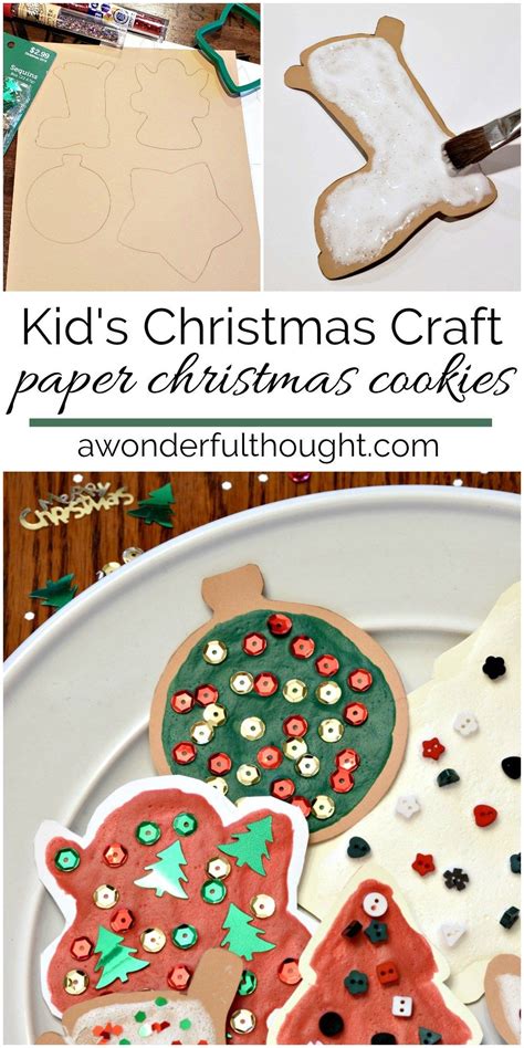 Christmas cookie recipes sure to delight kids, cookies they can help make and decorate, from martha stewart, including gingerbread people, christmas we're sharing a selection of fun holiday recipes that you and your little ones will enjoy baking together, including thumbprints, christmas tree cookies. Paper Christmas Cookies (With images) | Christmas crafts for kids, Kids christmas, Christmas ...