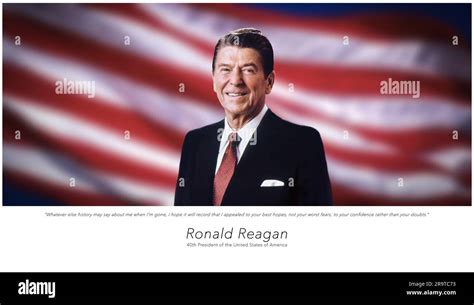Portrait Of Ronald Reagan 40th President Of United States Of America