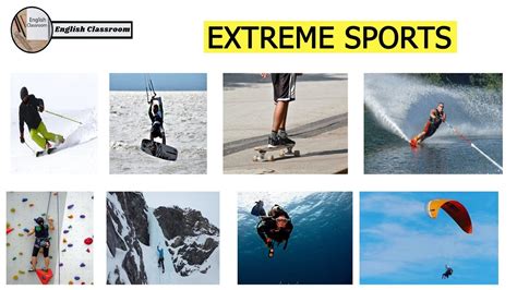 Extreme Sports Vocabulary Useful List Of Adventure Sports In English With Pictures Youtube