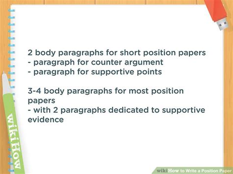 For example, if you are the delegate each position paper should be written by topic, using diplomatic language. How to Write a Position Paper (with Pictures) - wikiHow