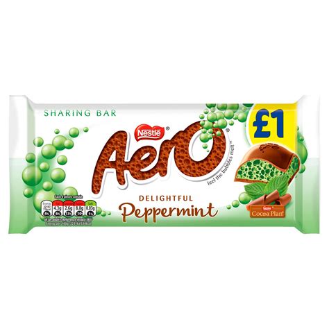 Aero Peppermint Mint Chocolate Sharing Bar 90g Pmp £1 Single
