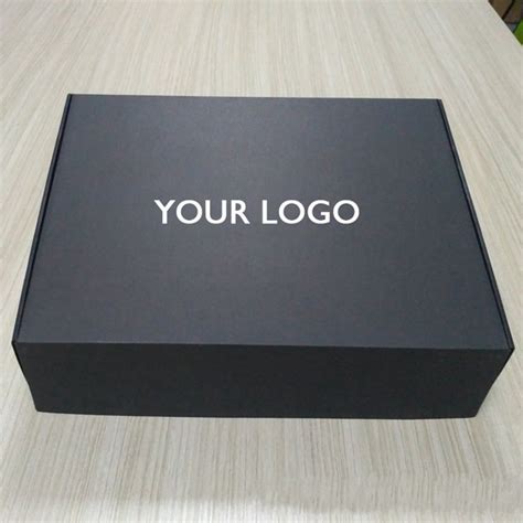 100pcslot Custom Black Corrugated Paper Box Printed Logo Shipping Mailer Boxes Packaging Polo T