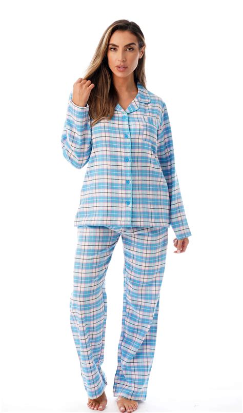 Just Love Just Love Long Sleeve Flannel Pajama Sets For Women 6760 10359 1x Blue Walmart
