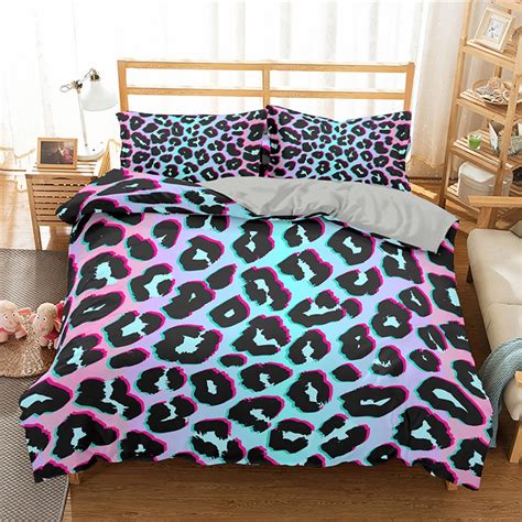 Leopard Print Comforter Cover Set Full Size Cheetah Printed Etsy