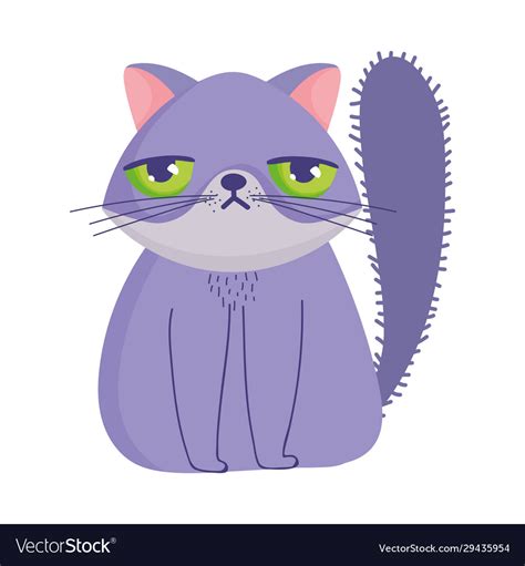 Grumpy Cat Cartoon Feline Character Pets Vector Image