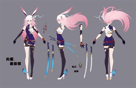 Female Anime Character Model Sheet