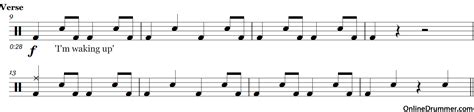 Next up for our snare drum sheet music examples, we have eighth notes. Radioactive - Imagine Dragons - Drum Sheet Music | OnlineDrummer.com