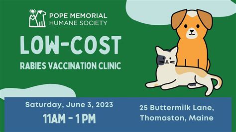 Low Cost Rabies Vaccination Clinic Pope Memorial Humane Society
