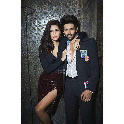 kriti sanon and kartik aaryan set the fhm cover on fire photoshoot images