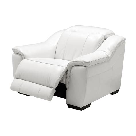 Davis White Power Motion Leather Recliner El Dorado Furniture