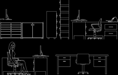 Elevation Of Office Furniture 2d Dwg Elevation For Autocad • Designs Cad