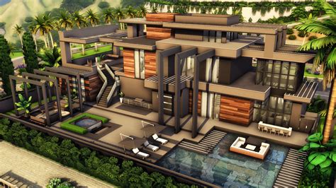 Super Modern Mansion By Plumbobkingdom At Mod The Sims 4 Sims 4 Updates