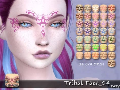 Tribal Face 04 By Tatygagg Sims 4 Piercings Sims 4 Tattoos Sims