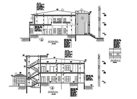 Download Porch Bungalow Building Cross Section Drawing Dwg File Cadbull