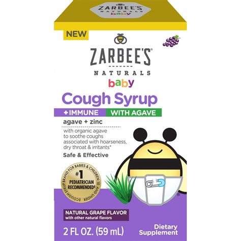 Zarbees Naturals Baby Cough Syrup Immune With Agave Natural Grape