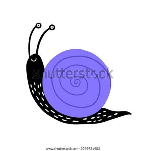 Cute Hand Drawn Scandinavian Trendy Snail Stock Vector Royalty Free