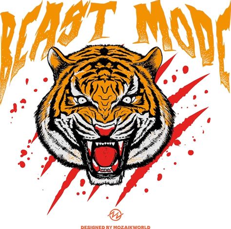 Premium Vector Tiger Beast Mode Handdrawing Vector Illustration