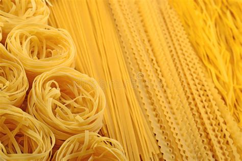 Assortment Of Uncooked Italian Pasta Close Up Stock Photo Image Of