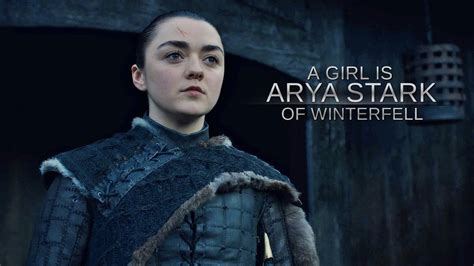 A Girl Is Arya Stark Of Winterfell Youtube