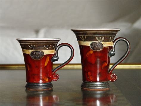 Pottery Coffee Mug Red Ceramic Tea Mug Unique Clay Mug Cute Handmade