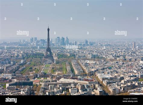 Aerial View Of The Eiffel Tower And Champ De Mars In Paris France